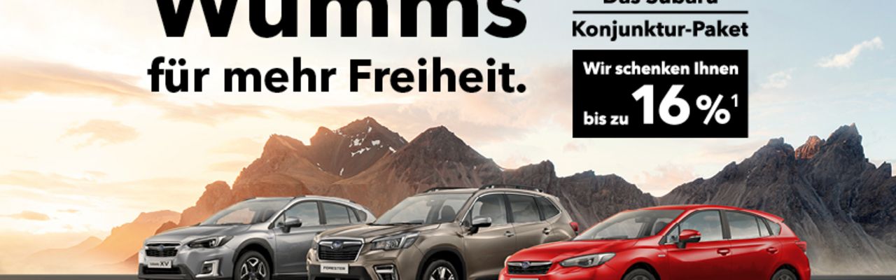 Wumms-Wochen: Subaru fördert Autokauf mit bis zu 16 Prozent Rabatt